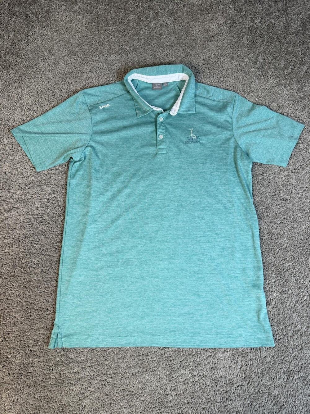 PING Polo Shirt Mens L Green SensorCool Golf Moisture Wicking Breathable